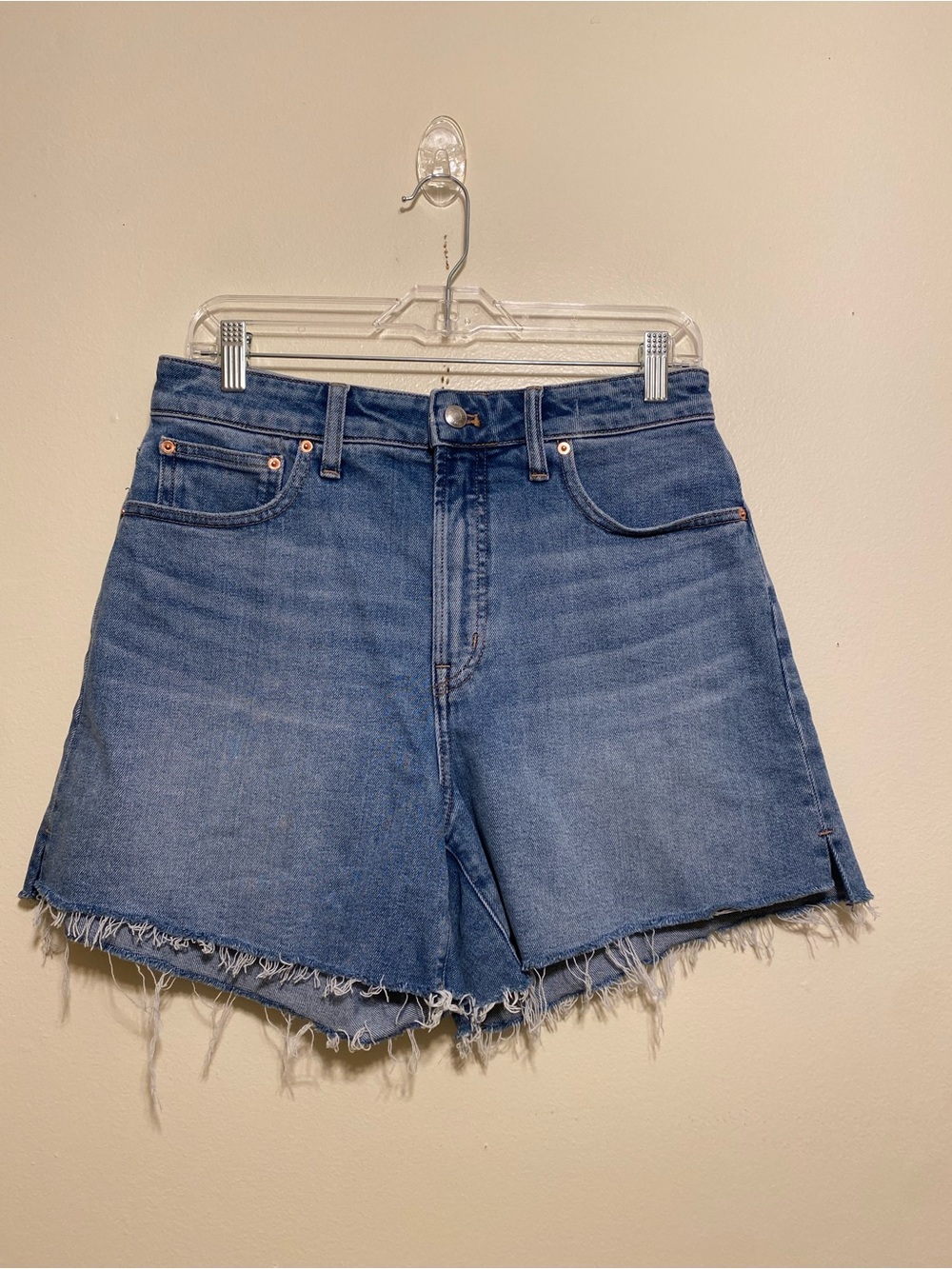 Madewell The Curvy Perfect Mid Length High-Rise Denim Shorts - Blue Size 39
